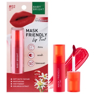 ภาพหน้าปกสินค้าBABY BRIGHT Mask Friendly Lip Tint แมสก์เฟรนด์ลี่ ลิปทินท์ ขนาด 2.4G ทินท์เนื้อน้ำ สีชัด ติดทน แห้งไว ไม่เปื้อนแมสก์ ซึ่งคุณอาจชอบราคาและรีวิวของสินค้านี้
