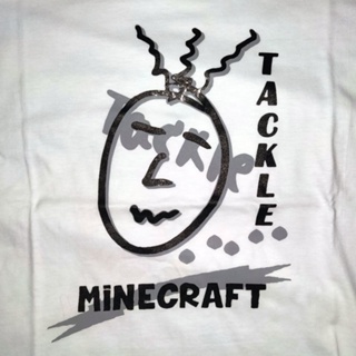 Tee เสื้อขาว เสื้อยืดแฟชั่น℗✓○เสื้อ Tackle4826 TackleMinecraft (สีขาว/สีดำ) Cotton 100% นุ่มใส่สบาย