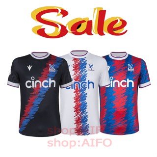 เสื้อกีฬาแขนสั้น ลายทีมชาติฟุตบอล Crysta.l Palace F.C Jersey 22 23 ชุดเหย้า คุณภาพสูง สําหรับผู้ชาย