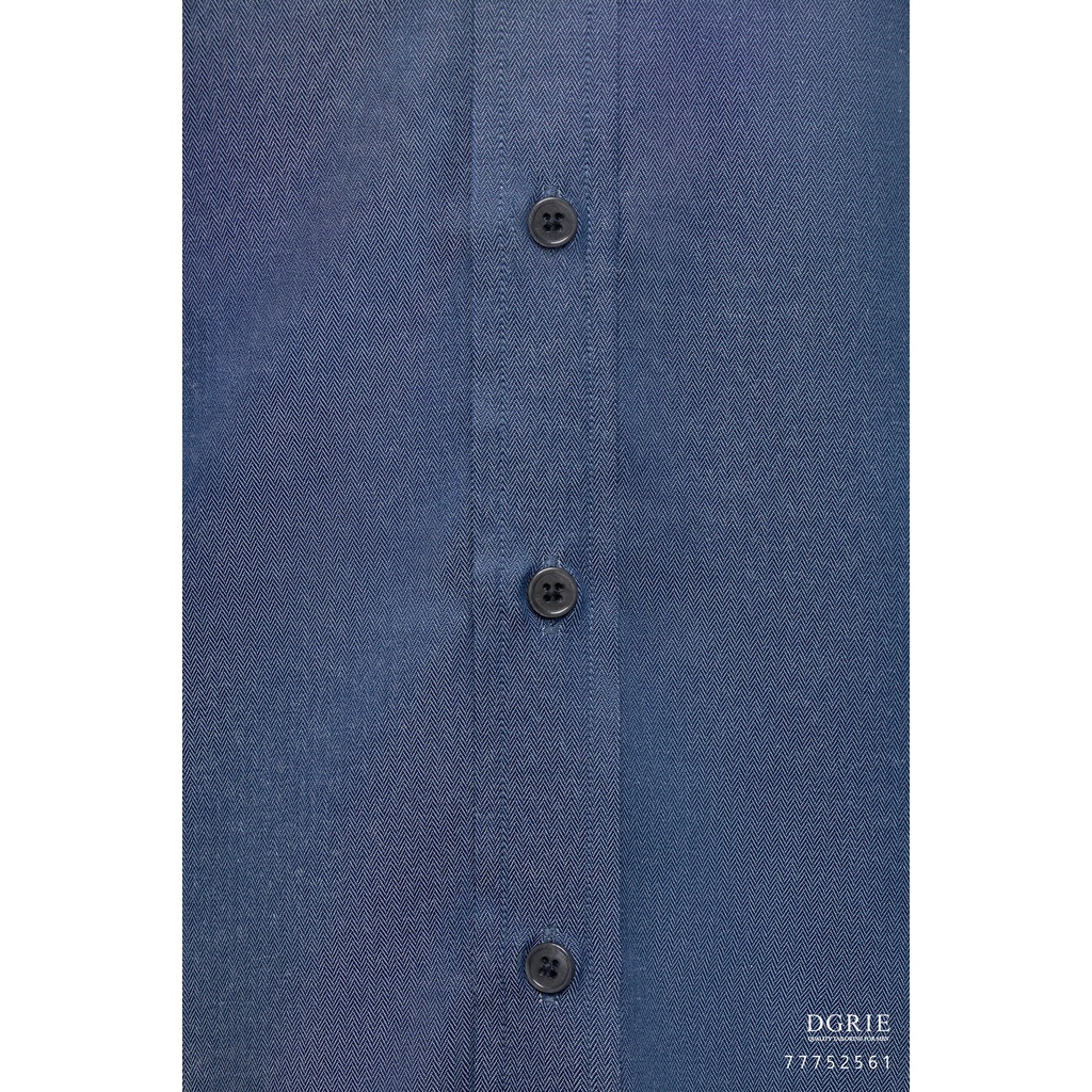 dgrie-navy-blue-cotton-linen-herringbone-shirt-เสื้อเชิ้ตสีน้ำเงิน