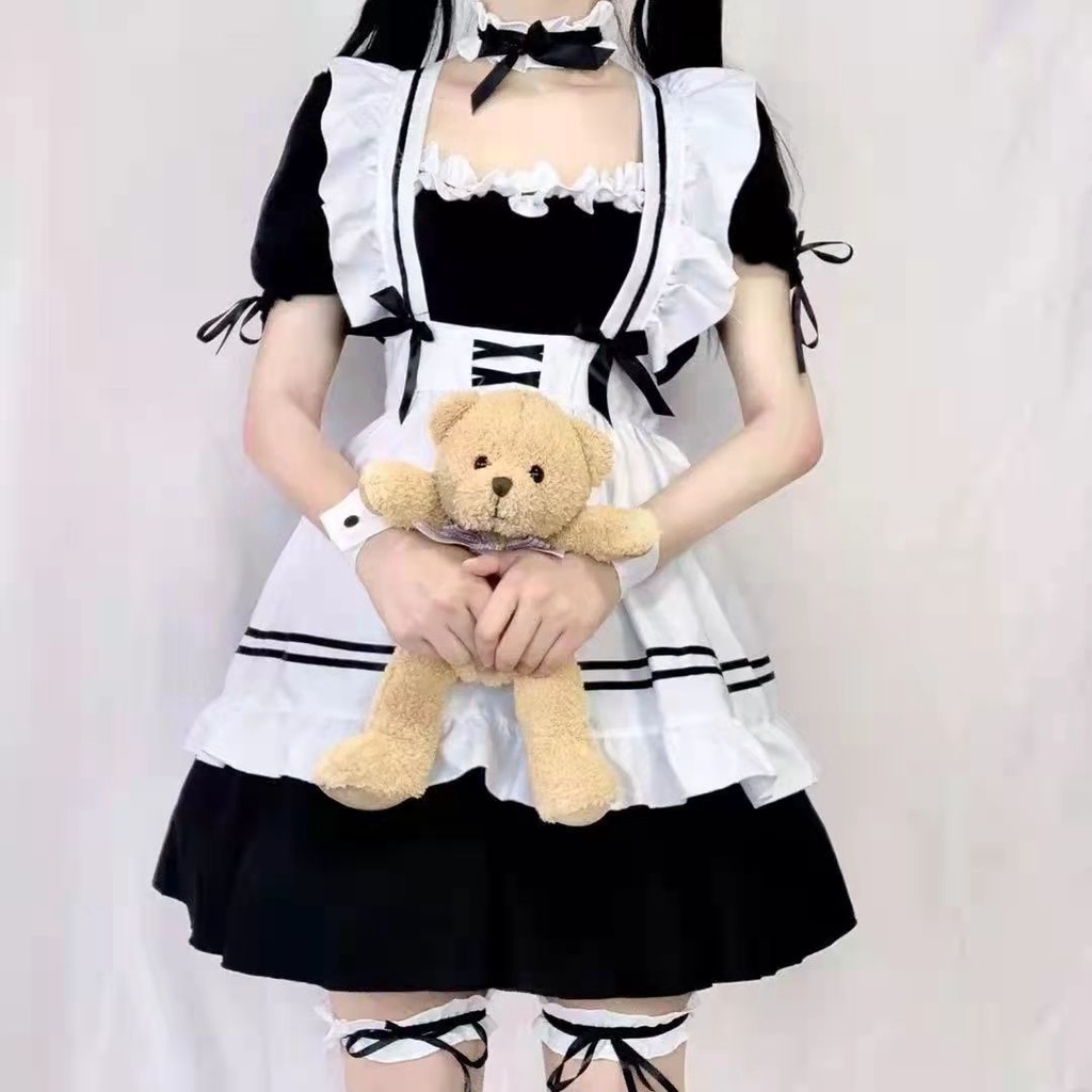 ชุดแม่บ้านสาวสวยสาวสวยขนาดใหญ่ทุกวัน-cos-เสื้อผ้า-lolita-ชุด-lolita-กระโปรงสาวใช้