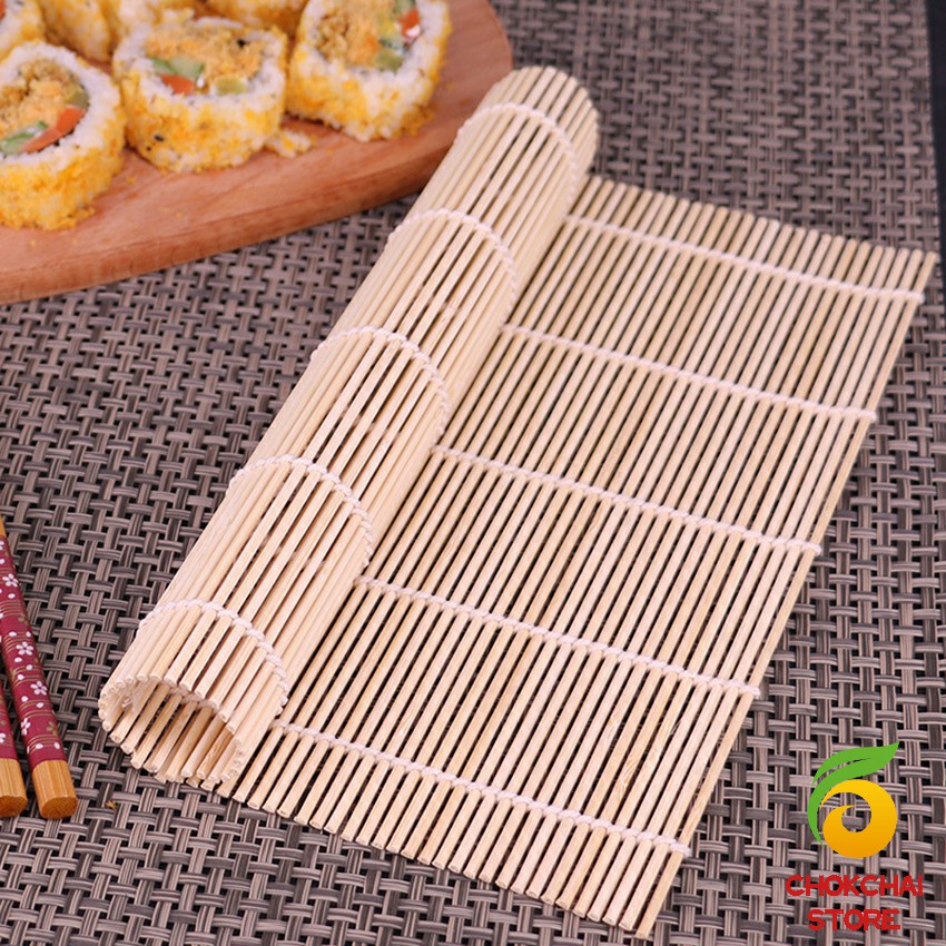 chokchaistore-เสื่อม้วนซูชิแบบไม้-ที่ม้วนซูชิ-เครื่องมือโอนิกิริ-ทำจากไม้ไผ่-sushi-bamboo-roller