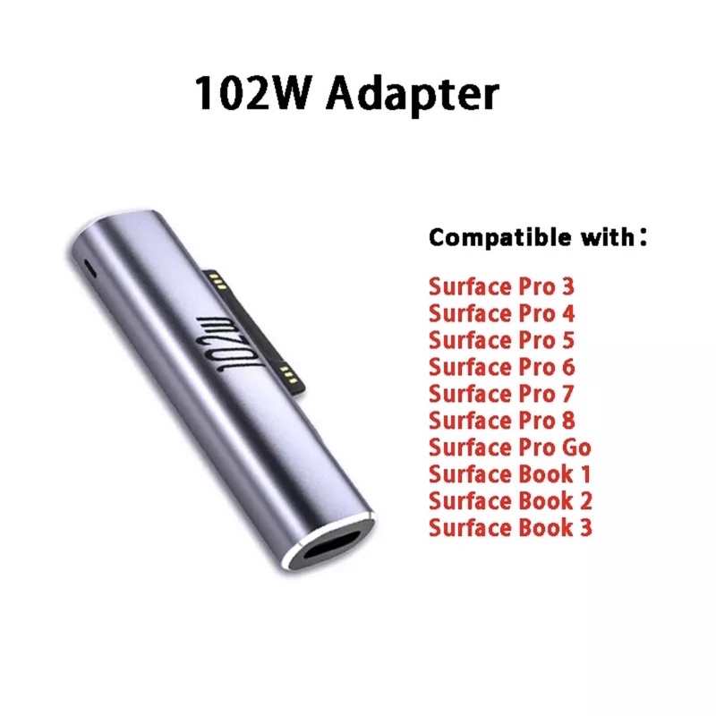 102W USB Type C PD Fast Charging Plug Converter For Microsoft Surface Pro 8 7 6 5 4 3 USBC อะแด