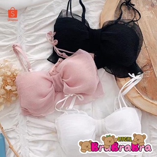 🧸💦𝑩𝒓𝒂𝑩𝒓𝒂𝑩𝒓𝒂⛱️🧸  บรา สายเดี่ยว ลายโบว์ ผ้านุ่ม   #bra-186