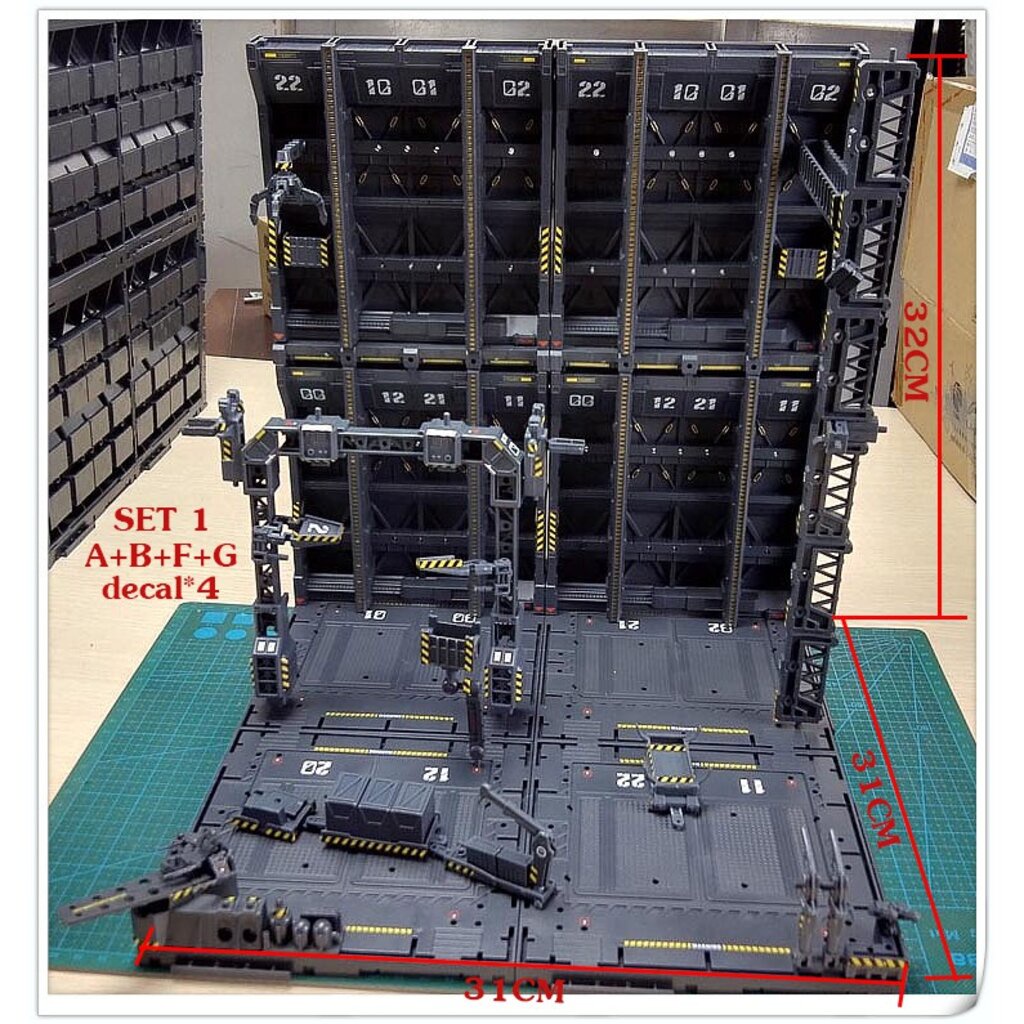 CG Machine Nest Gundam Gunpla โรงเก็บกันดั้ม ฐานกันดั้ม กันพลา SET 1 ...