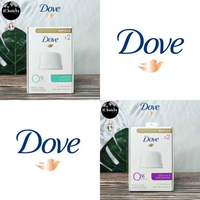 [Dove] Deodorant Refills 0 Aluminum 2 Packs (32g) Each โดฟ รีฟิลของ