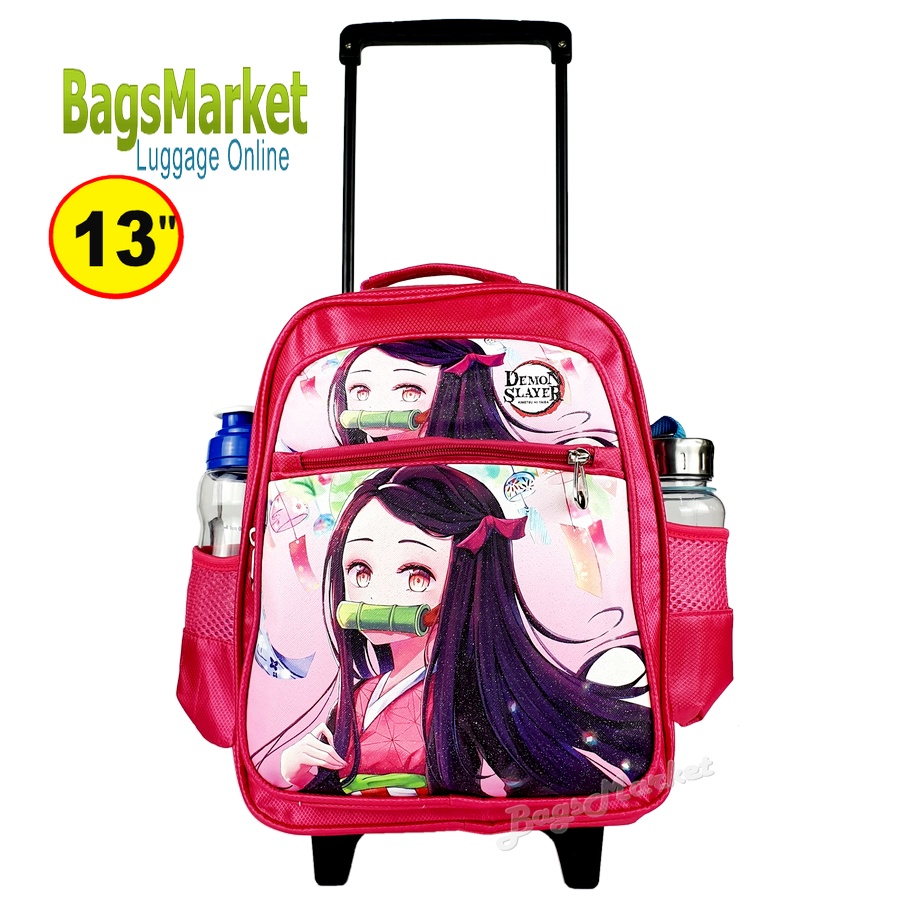 bagsmarket-luggage-13-นิ้ว-กระเป๋านักเรียน-กระเป๋าล้อลาก-กระเป๋าเด็ก-เป้สะพายล้อลาก-demonslayer