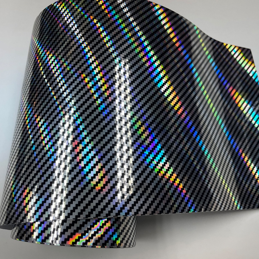 2D Black Holographic Carbon Fiber Vinyl Wrap Film Laser Carbon ...