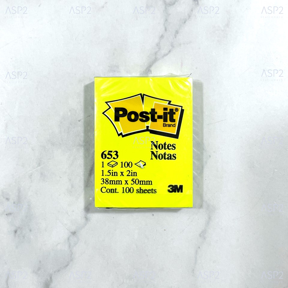 โพสต์อิท-โน้ต-post-it-notes-3m-รุ่น-653-ขนาด-1-5นิ้วx2นิ้ว-กระดาษโน้ตกาวในตัว-กระดาษโน้ต-กระดาษโน๊ต-1เล่ม