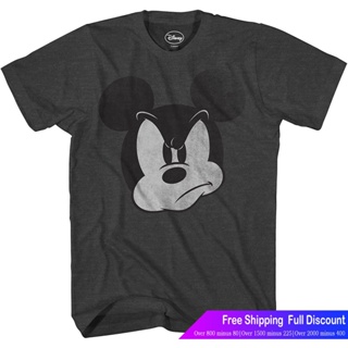 ดิสนีย์ร์ตูนพิมพ์ฤดูร้อน ย์เสื้อยืด Mad Mickey Mouse Distressed Graphic Tee Classic Vintage Disneyland World Mens Adult