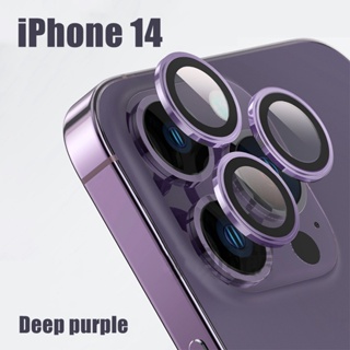 ภาพหน้าปกสินค้า【สีม่วงเข้ม】ฝาครอบเลนส์กล้อง แบบเต็ม สําหรับ iPhone 14 Pro MAX 14 Plus 14 ที่เกี่ยวข้อง