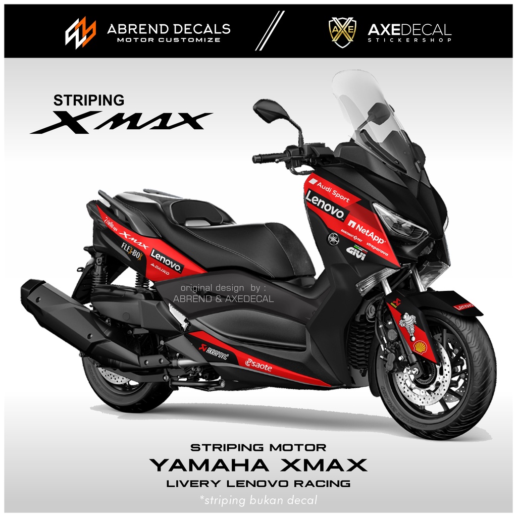 Yamaha Xmax Livery Lenovo Racing Striping / สติ๊กเกอร์มอเตอร์ไซค์ Xmax ...