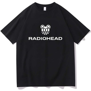 เสื้อคู่รัก - ทอมยอร์คอังกฤษร็อควง Radiohead เสื้อยืดเสื้อยืดสไตล์การ์ตูนพิมพ์แขนสั้นผู้ชายผู้หญิงท