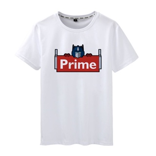 เสื้อเด็กหญิง เสื้อยืดแขนสั้นพิมพ์ลาย Transformers Bumblebee Optimus Prime สำหรับผู้ชายและผู้หญิง