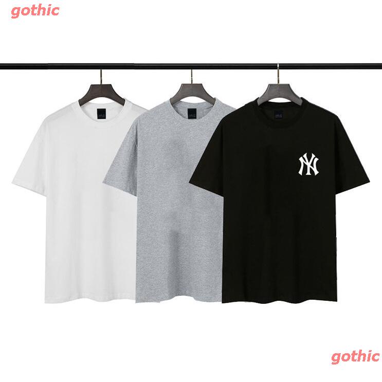 gothic-เสื้อยืดผู้ชายและผู้หญิง-mlb-fashion-printed-cotton-unisex-t-shirt-short-sleeve-short-sleeve-t-shirts