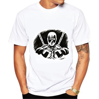เสื้อแฟชั่นผญ2022 อื่นๆ - ❤แฟชั่น S3 สร้างสรรค์ Deadpool พิมพ์ฤดูร้อนเสื้อยืดผู้ชาย im Fit ผู้ชายสั