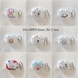 【Case Home】เคสหูฟัง แบบใส ลายหน้ายิ้ม และหัวใจ สําหรับ OPPO Enco Air 2