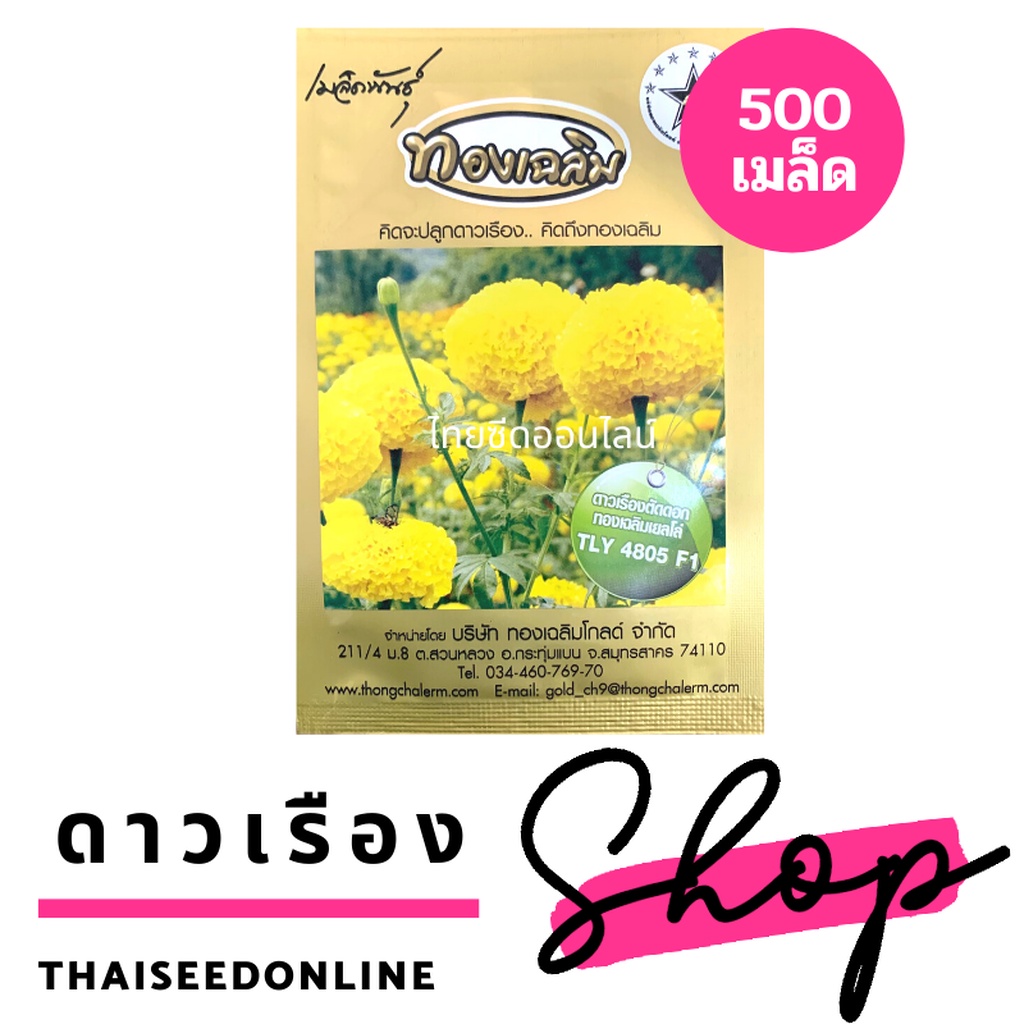 ภาพหน้าปกสินค้าเมล็ดพันธุ์ ดาวเรืองตัดดอก ดาวเรืองทองเฉลิม 4805 500 เมล็ด Marigold Thongchalerm 4805 500Seeds จากร้าน thaiseedonline บน Shopee