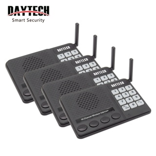 【0 ค่าโทร】Daytech ระบบอินเตอร์คอมไร้สาย 10 ช่องทาง สัญญาณแรง 1 กม. สําหรับโรงแรม ออฟฟิศ CI02