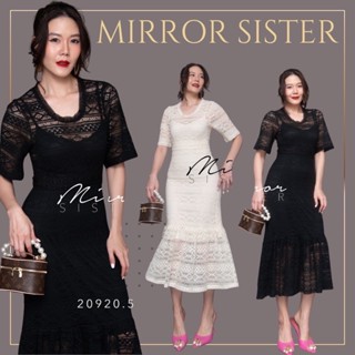 Code : 20920.5 เดรสออกงานสีดำ เดรสสีครีม งานป้าย Mirrorsister