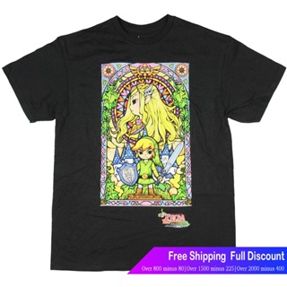 ตำนานแห่งเซลด้าเสื้อยืดผู้ชาย The Legend Of Zelda: The Wind Waker Regal Stained Glass Big And Tall T-Shirt The Legend of