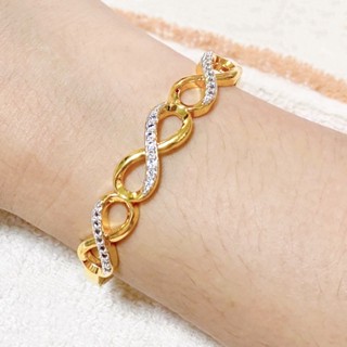 กำไลข้อมือ Infinity สวย เรียบ หรู ใส่ได้ตั้งแต่ข้อมือ17-19cm. กำไลเพชร กำไลทองชุบ กำไลข้อมือ [N317] กำไลทองปลอม