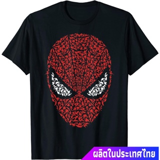 Marvelเสื้อยืดลำลอง Marvel Spider-Man Mask Build Up Fill Graphic T-Shirt T-Shirt Marvel Mens Womens T-shirts