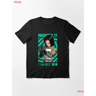 ◑✾leee deop ดราก้อนบอล ​หมายเลข 17 เสื้อยืดพิมลาย Android 17 = DRAGON BALL Z = Anime Otaku Design Essential T-Shirt เสื้