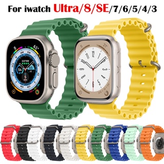 สายนาฬิกาข้อมือซิลิโคน สําหรับ ap-ple watch Ultra 49 มม. 44 มม. 40 มม. 45 มม. 41 มม. 42 มม. iWatch series 7 8 4 5 6 3 se
