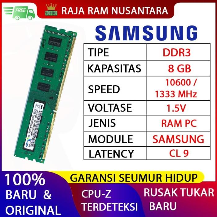 Ram Ram Pc Samsung Ddr3 8Gb 10600 / 1333 Mhz Ori Ram คอมพิวเตอร์ Ram Pc ...