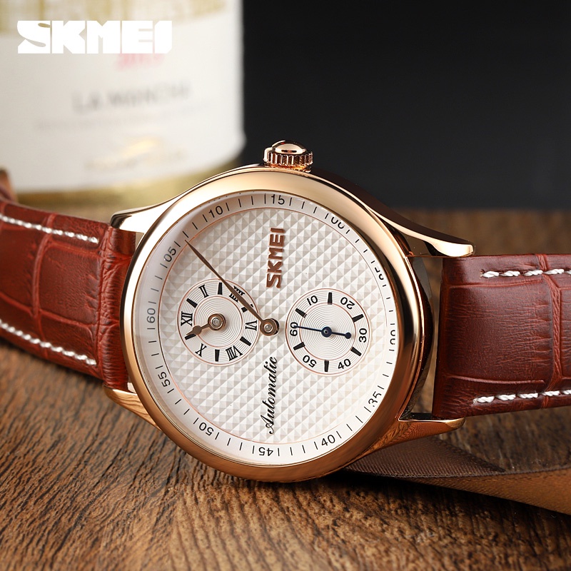 skmei-แบรนด์เรียบง่าย-กลวง-หน้าปัด-นาฬิกาข้อมือ-สําหรับผู้ชาย-นาฬิกาธุรกิจ-ลําลอง-กลไกอัตโนมัติ-สายหนัง-นาฬิกาข้อมือ