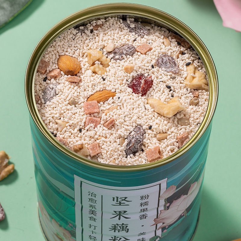 พร้อมส่งในไทย-ผงรากบัวธัญพืช500g-เพื่อสุขภาพ-อุดมไปด้วยถั่วและผลไม้-ทดแทนมื้อเช้า-มีประโยชน์