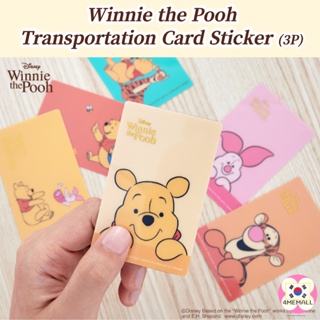 [Daiso Korea] Disney Winnie the Pooh transportation card sticker 3P, diary decoration, photo card decoration