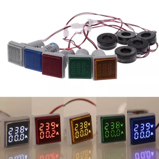 วัดแรงดัน วัดกระแส Current AC 60-500V 0-100A  LED จอแสดงผลแบบดิจิตอลคู่โวลต์มิเตอร์และแอมป์มิเตอร์เครื่องวัดแรงดันไฟฟ้า