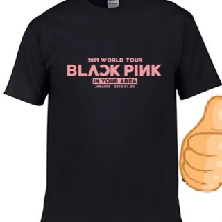 เสื้อครอปสายฝอ เสื้อยืด พิมพ์ลาย 3 DISTRO BLACKPINK WORLD TOUR สีดํา สีชมพู คุณภาพดีเสื้อยืดคอกลม
