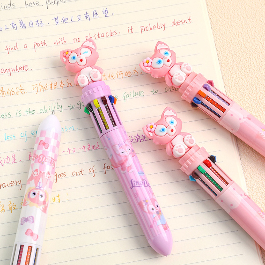 ปากกา-10-สี-lina-ปากกาลูกลื่น-ปากกา-โรงเรียน-เครื่องเขียน-นักเรียน-อุปกรณ์สำนักงาน