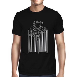 เสื้อวินเทจชาย - ผู้ชายนักบินอวกาศ Appreal บาร์โค้ดสร้างแรงบันดาลใจให้เสื้อยืดผู้ชาย Diy Shop พิมพ์