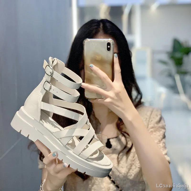 spot-hot-sale-รองเท้าแตะผู้หญิงรุ่น-2022-ใหม่เวอร์ชั่นเกาหลีของแพลตฟอร์มส้นสูงด้านหลังซิปรองเท้าแตะชายหาดโรมัน