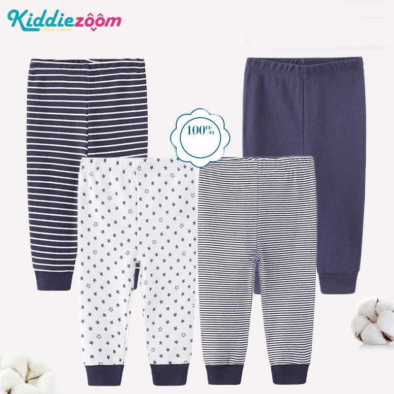 kiddiezoom-ใหม่-ทารกแรกเกิด-เสื้อผ้า-เวอร์ชั่นเกาหลี-กางเกงนอน-ผ้าฝ้ายแท้-4-ชิ้น-ชุด-น้ำเงิน-สีขาว-ลายทาง-สีขาว-น้ำเงิน-ลายทาง-ดาว-น้ำเงิน-กางเกงขายาว-กางเกง-เด็กผู้ชาย-สาว-รายวัน-ที่รัก