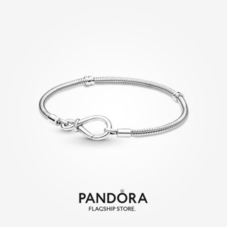 Pandora สร้อยข้อมือเงิน 925 ประดับโบว์ ลายงู ของขวัญวันเกิด คริสต์มาส