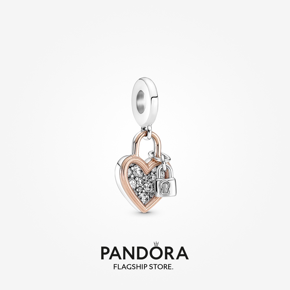 pandora-silver-bracelet-heart-padlock-double-dangle-bracelet-set-birthday-present-christmas-present-t925