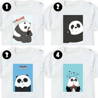 T177 PANDA BEAR COOL เทรนด์วินเทจเสื้อยืดกราฟิกสีขาวฟรีเสื้อยืดขนาดใหญ่สําหรับผู้ชายและผู้หญิง L9U