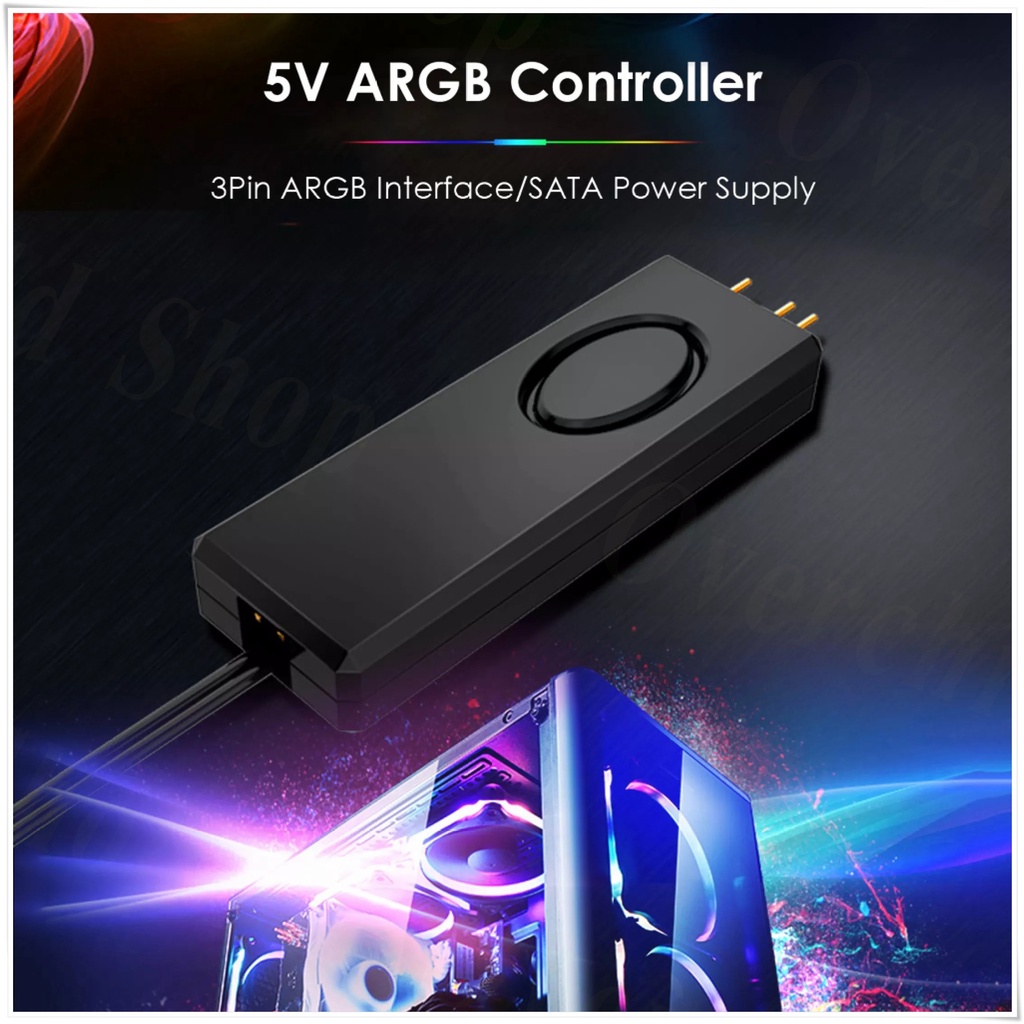 ARGB 5V-3Pin Controller / ชุดควบคุมแสงไฟ สำหรับเมนบอร์ด (SATA Power to ...