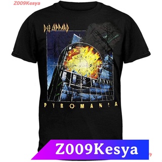 Tee ชุดเซ็ต 2 ชิ้น Z009Kesya เสื้อยืดสีพื้นคอกลม FEA Mens Def Leppard Short Sleeve T-Shirt sale