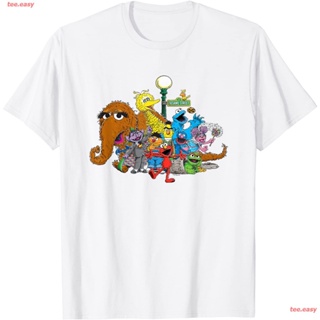 ลายน่ารัก  เสื้อยืด ถนนงา วงดนตรี หิน นักร้อง เด็กผู้ชาย เสื้อยืด Sesame Street Group Street Light T-Shirt
