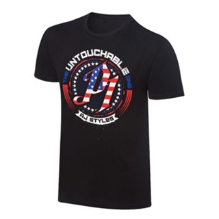 เสื้อยืดคอกลม เสื้อยืด เสื้อมวยปล้ำ พร้อมส่ง เก็บเงินปลายทางได้ AJ Styles P1 Special Edition WWE T-Shirt