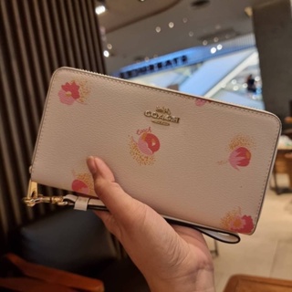 COACH C6046 LONG ZIP AROUND WALLET WITH POP FLORAL PRINT