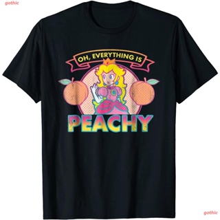 เสื้อยืดลำลอง Men Super Mario Princess Peach Everything Peachy Graphic T-Shirt Mens Womens T-shirts
