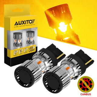 Auxito ไฟเลี้ยว LED T20 7440 WY21W 1156 P21W BA15S 1800LM สีเหลืองอําพัน 12V 2 ชิ้น