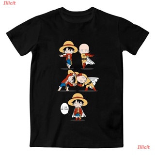 เสื้อยืดยอดนิยม One Piece Man Vs One Punch เสื้อยืดลําลองสําหรับผู้ชายผ้าฝ้ายแขนสั้นคอกลมพิมพ์ลาย Anime Awesome Shortสาว